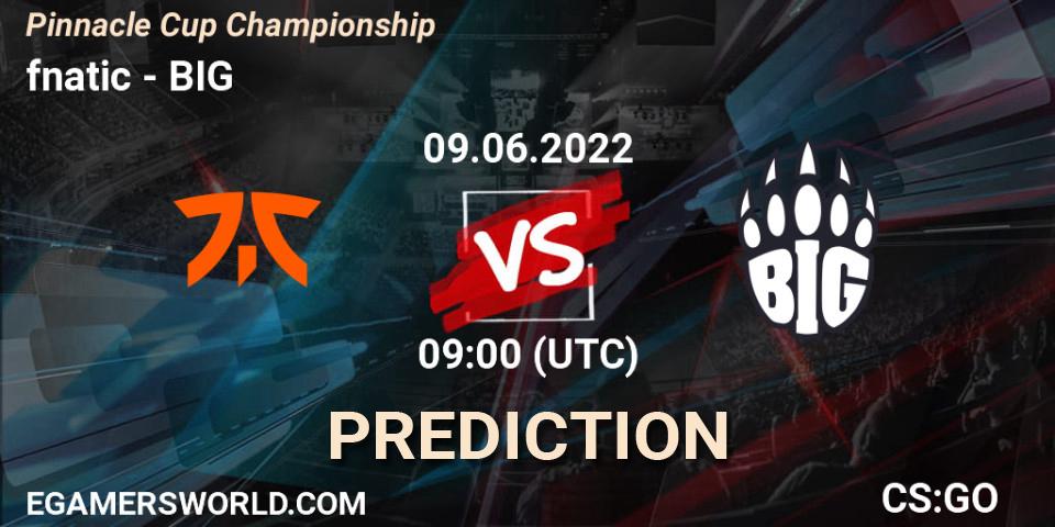 Pronósticos fnatic - BIG. 09.06.22. Pinnacle Cup Championship - CS2 (CS:GO)