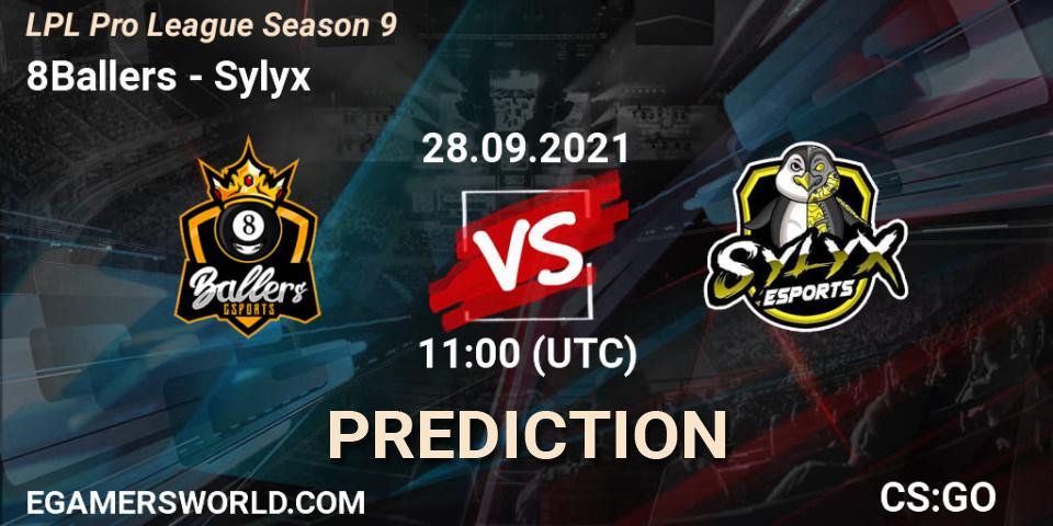Pronósticos 8Ballers - Sylyx. 28.09.2021 at 10:30. LPL Pro League 2021 Season 3 - Counter-Strike (CS2)
