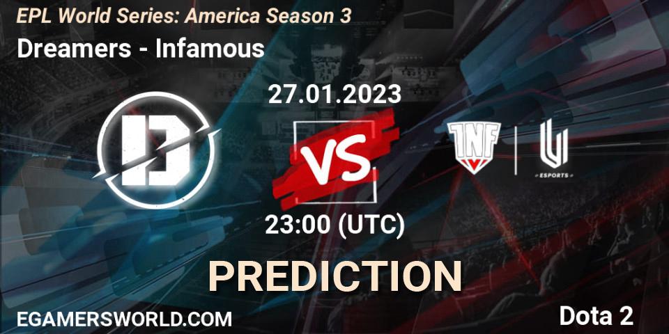 Pronósticos Dreamers - Infamous. 27.01.23. EPL World Series: America Season 3 - Dota 2