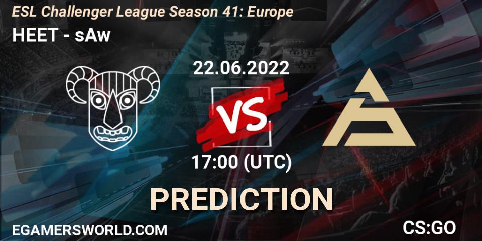 Pronósticos HEET - sAw. 22.06.2022 at 17:00. ESL Challenger League Season 41: Europe - Counter-Strike (CS2)