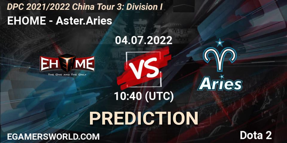 Pronósticos EHOME - Aster.Aries. 04.07.2022 at 10:40. DPC 2021/2022 China Tour 3: Division I - Dota 2