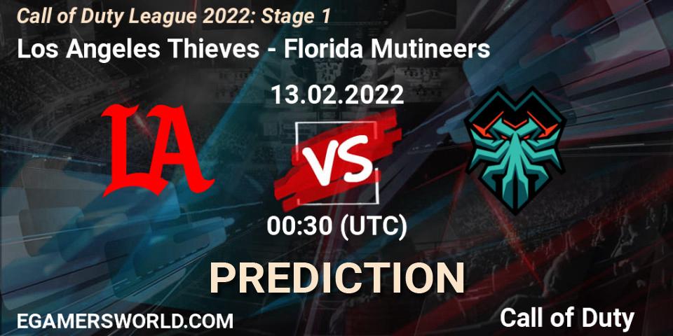 Pronósticos Los Angeles Thieves - Florida Mutineers. 13.02.22. Call of Duty League 2022: Stage 1 - Call of Duty