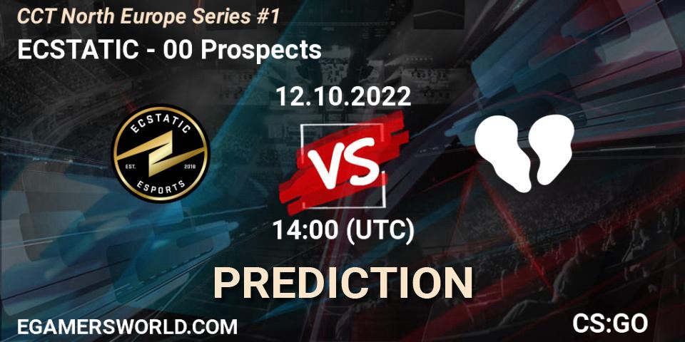 Pronósticos ECSTATIC - 00 Prospects. 12.10.2022 at 14:55. CCT North Europe Series #1 - Counter-Strike (CS2)