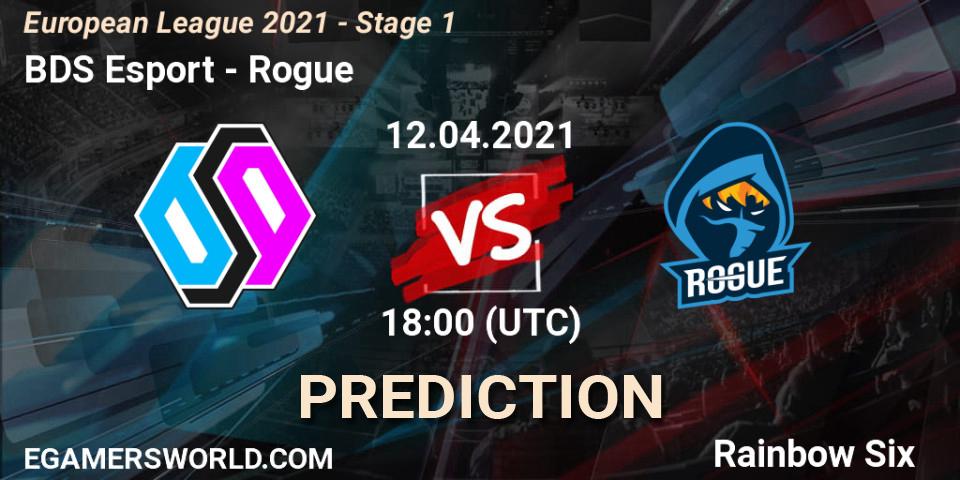 Pronósticos BDS Esport - Rogue. 12.04.2021 at 18:30. European League 2021 - Stage 1 - Rainbow Six