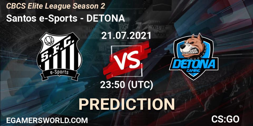 Pronósticos Santos e-Sports - DETONA. 21.07.21. CBCS Elite League Season 2 - CS2 (CS:GO)