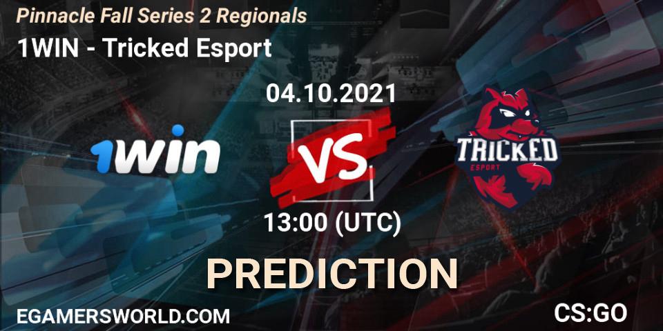 Pronósticos 1WIN - Tricked Esport. 04.10.2021 at 13:00. Pinnacle Fall Series 2 Regionals - Counter-Strike (CS2)
