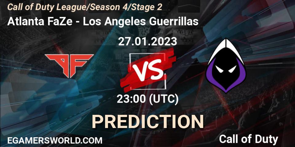Pronósticos Atlanta FaZe - Los Angeles Guerrillas. 27.01.2023 at 23:00. Call of Duty League 2023: Stage 2 Major Qualifiers - Call of Duty