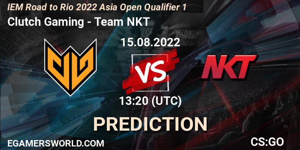 Pronósticos Clutch Gaming - Team NKT. 15.08.2022 at 13:20. IEM Road to Rio 2022 Asia Open Qualifier 1 - Counter-Strike (CS2)
