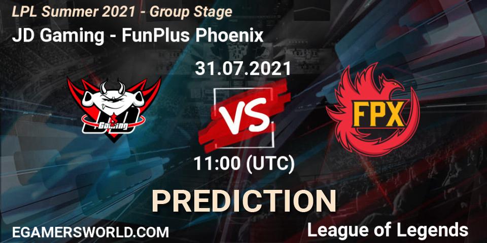 Pronósticos JD Gaming - FunPlus Phoenix. 31.07.21. LPL Summer 2021 - Group Stage - LoL