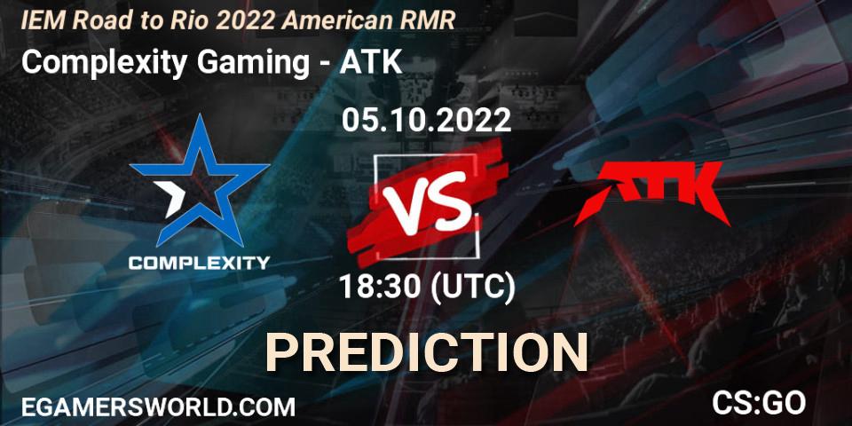 Pronósticos Complexity Gaming - ATK. 05.10.22. IEM Road to Rio 2022 American RMR - CS2 (CS:GO)