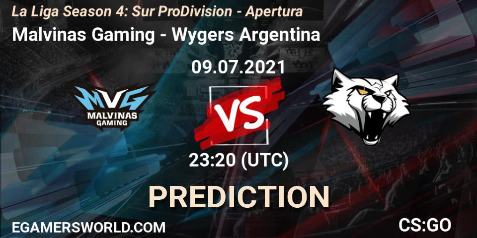 Pronósticos Malvinas Gaming - Wygers Argentina. 09.07.2021 at 23:20. La Liga Season 4: Sur Pro Division - Apertura - Counter-Strike (CS2)