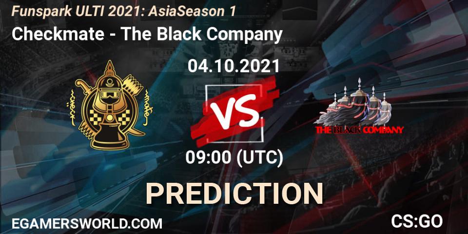 Pronósticos Checkmate - The Black Company. 12.10.2021 at 09:00. Funspark ULTI 2021: Asia Season 1 - Counter-Strike (CS2)