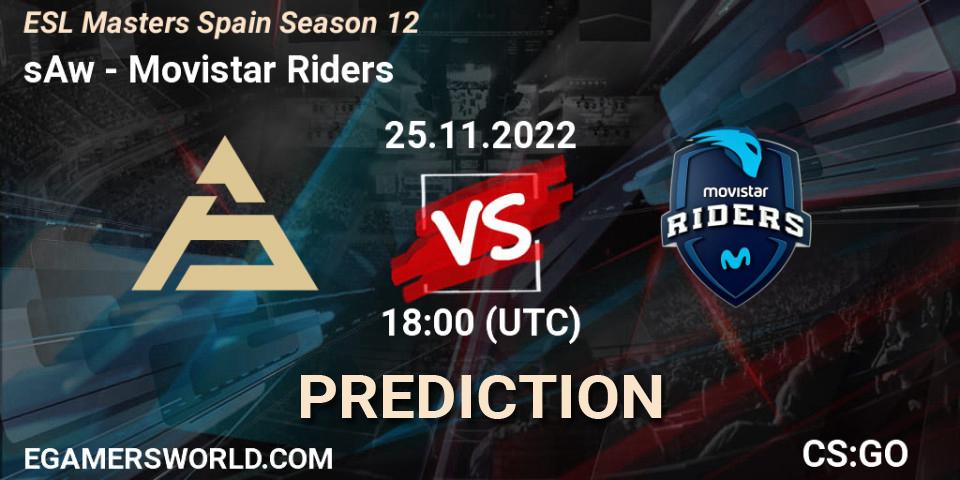 Pronósticos sAw - Movistar Riders. 25.11.22. ESL Masters España Season 12: Online Stage - CS2 (CS:GO)