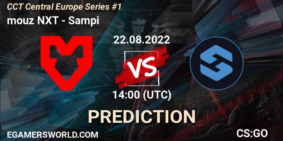 Pronósticos mouz NXT - Sampi. 22.08.2022 at 14:45. CCT Central Europe Series #1 - Counter-Strike (CS2)