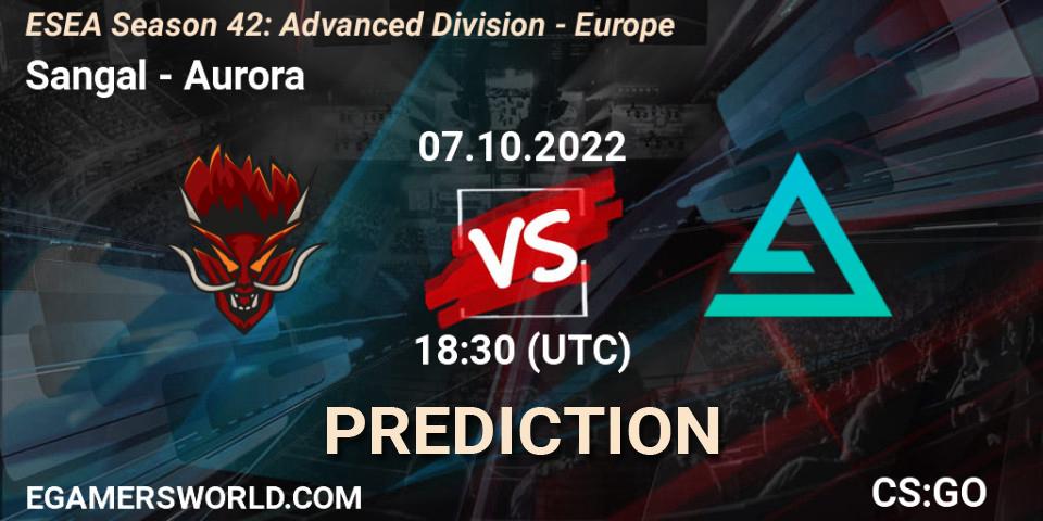 Pronósticos Sangal - Aurora. 07.10.2022 at 18:00. ESEA Season 42: Advanced Division - Europe - Counter-Strike (CS2)