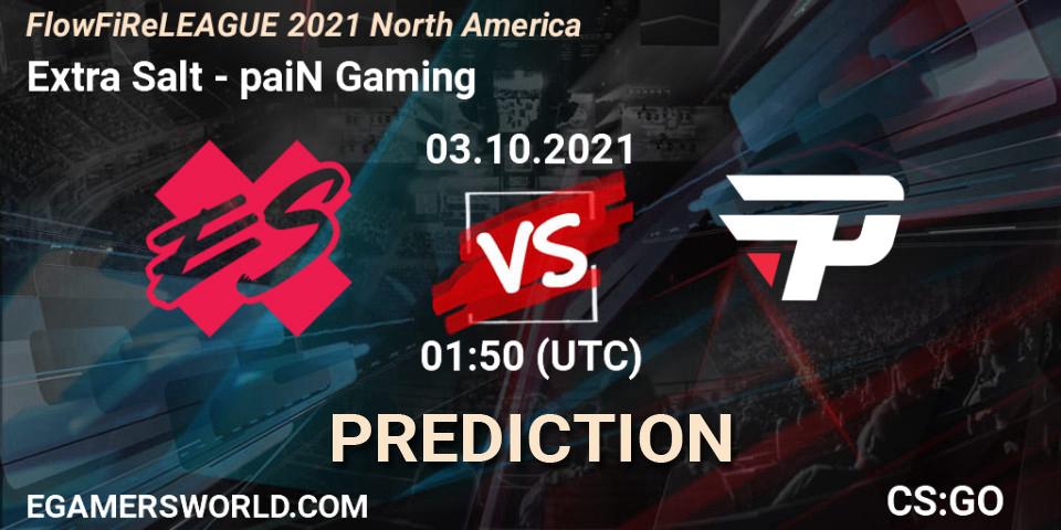 Pronósticos Extra Salt - paiN Gaming. 03.10.2021 at 01:55. FiReLEAGUE 2021: North America - Counter-Strike (CS2)