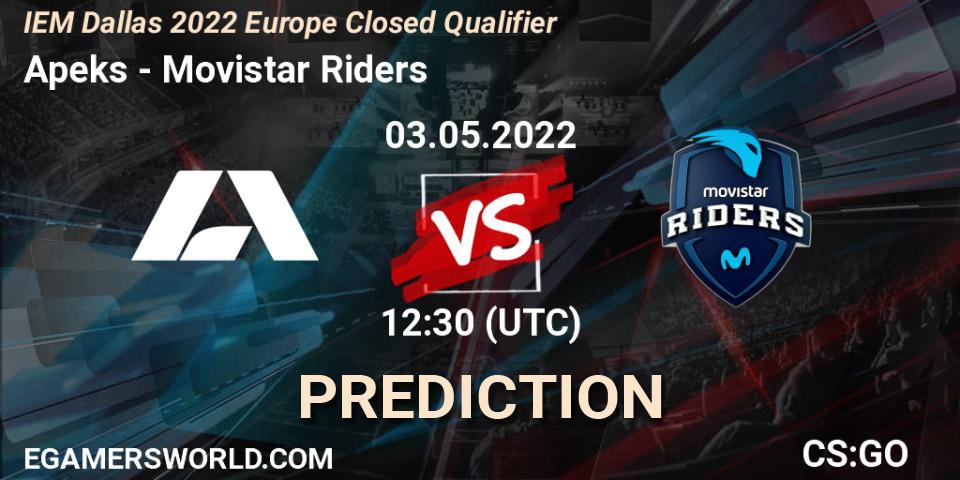 Pronósticos Apeks - Movistar Riders. 03.05.22. IEM Dallas 2022 Europe Closed Qualifier - CS2 (CS:GO)