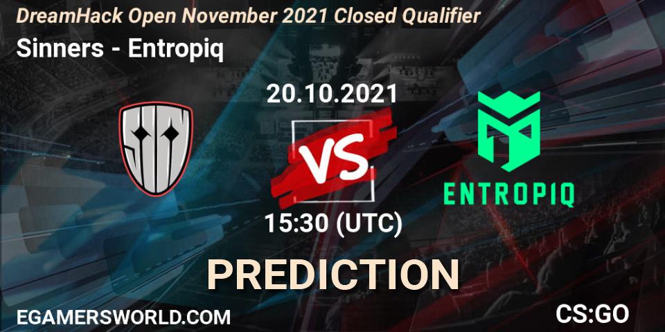 Pronósticos Sinners - Entropiq. 20.10.2021 at 15:30. DreamHack Open November 2021 Closed Qualifier - Counter-Strike (CS2)