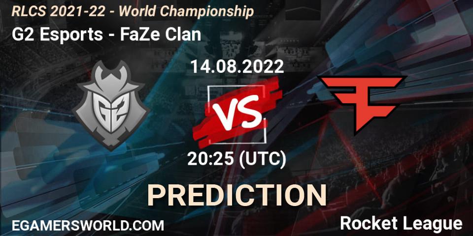 Pronósticos G2 Esports - FaZe Clan. 14.08.2022 at 21:00. RLCS 2021-22 - World Championship - Rocket League