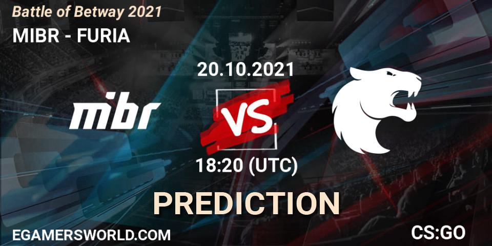 Pronósticos MIBR - FURIA. 20.10.2021 at 18:20. Battle of Betway 2021 - Counter-Strike (CS2)