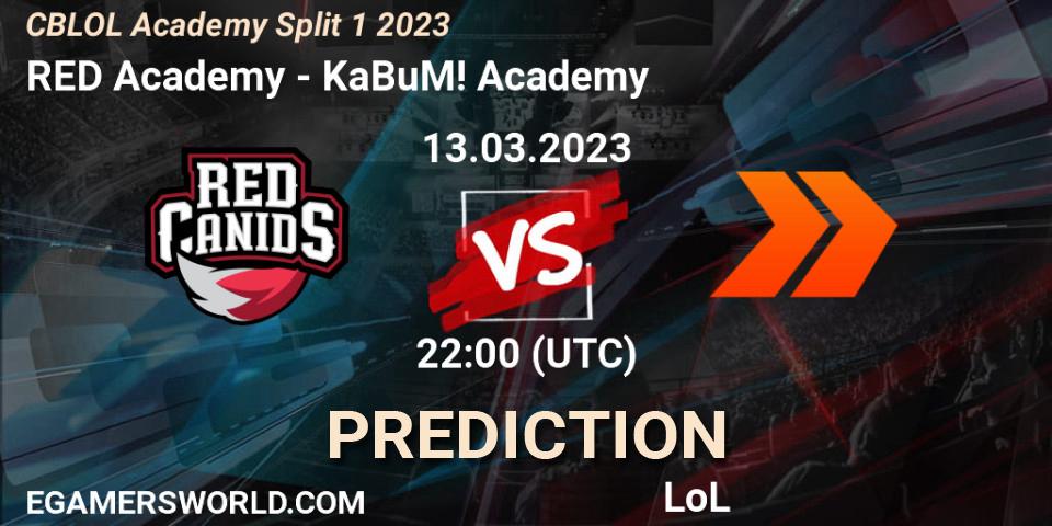 Pronósticos RED Academy - KaBuM! Academy. 13.03.2023 at 22:00. CBLOL Academy Split 1 2023 - LoL
