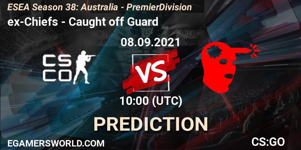 Pronósticos lol123 - Caught off Guard. 08.09.2021 at 10:00. ESEA Season 38: Australia - Premier Division - Counter-Strike (CS2)