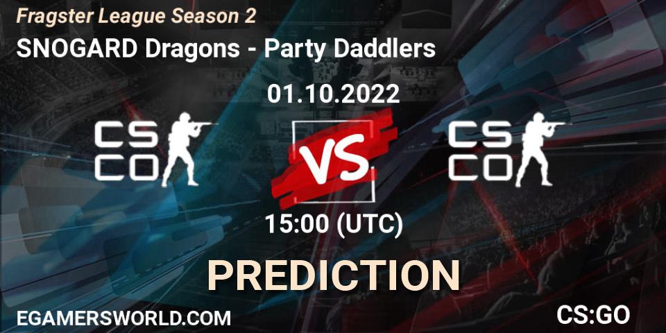 Pronósticos SNOGARD Dragons - PartyDaddlers. 01.10.2022 at 15:10. Fragster League Season 2 - Counter-Strike (CS2)