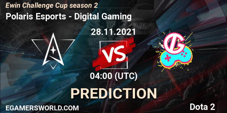 Pronósticos Polaris Esports - Digital Gaming. 28.11.2021 at 04:12. Ewin Challenge Cup season 2 - Dota 2