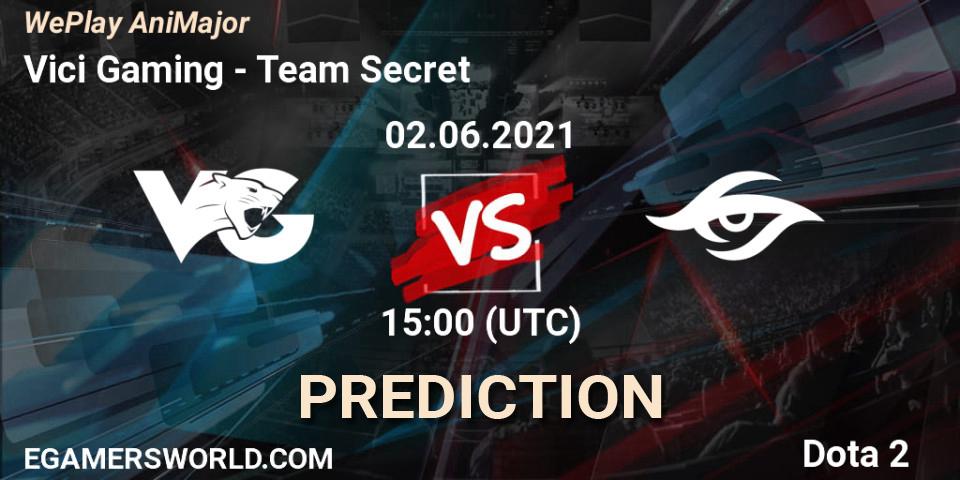 Pronósticos Vici Gaming - Team Secret. 02.06.21. WePlay AniMajor 2021 - Dota 2