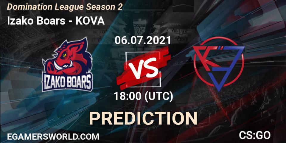 Pronósticos Izako Boars - KOVA. 06.07.2021 at 18:00. Domination League Season 2 - Counter-Strike (CS2)