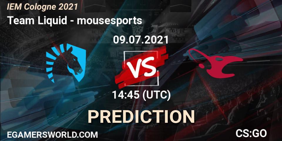 Pronósticos Team Liquid - mousesports. 09.07.21. IEM Cologne 2021 - CS2 (CS:GO)