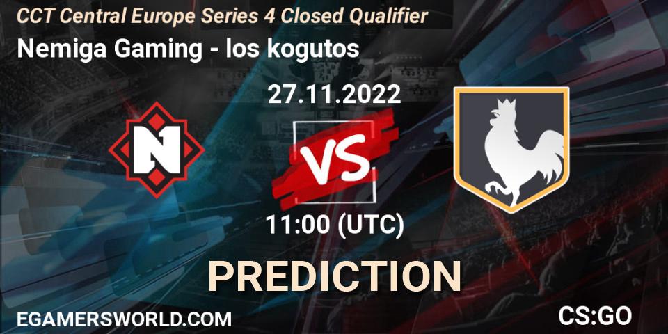 Pronósticos Nemiga Gaming - los kogutos. 27.11.22. CCT Central Europe Series 4 Closed Qualifier - CS2 (CS:GO)