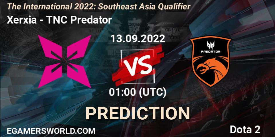 Pronósticos Xerxia - TNC Predator. 13.09.2022 at 01:00. The International 2022: Southeast Asia Qualifier - Dota 2
