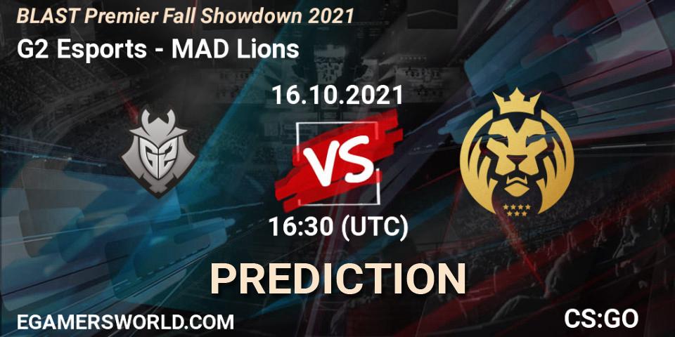 Pronósticos G2 Esports - MAD Lions. 16.10.2021 at 13:30. BLAST Premier Fall Showdown 2021 - Counter-Strike (CS2)