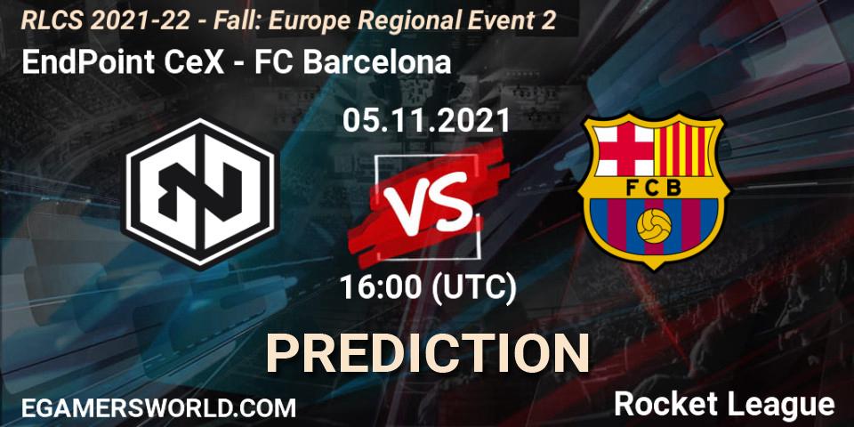 Pronósticos EndPoint CeX - FC Barcelona. 05.11.21. RLCS 2021-22 - Fall: Europe Regional Event 2 - Rocket League