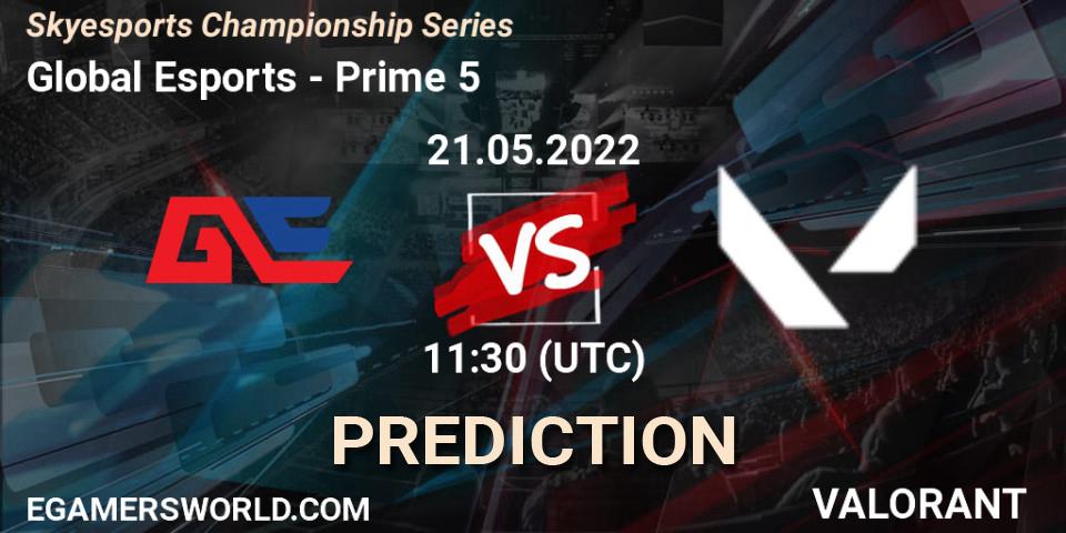 Pronósticos Global Esports - Prime 5. 21.05.2022 at 11:30. Skyesports Championship Series - VALORANT