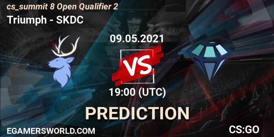 Pronósticos Triumph - SKDC. 09.05.2021 at 19:00. cs_summit 8 Open Qualifier 2 - Counter-Strike (CS2)
