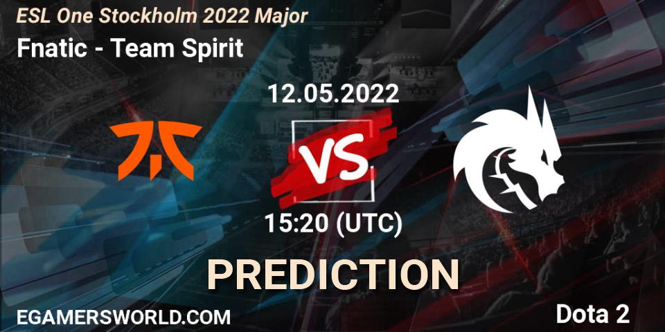 Pronósticos Fnatic - Team Spirit. 12.05.22. ESL One Stockholm 2022 Major - Dota 2