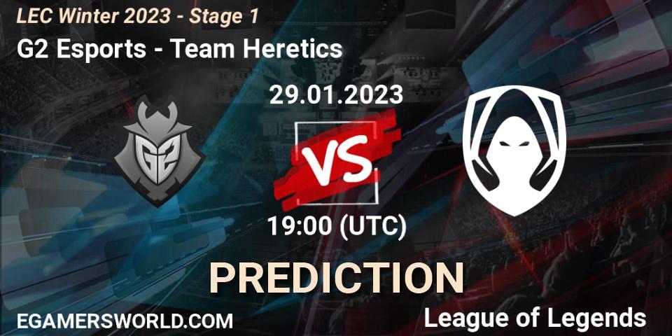 Pronósticos G2 Esports - Team Heretics. 29.01.23. LEC Winter 2023 - Stage 1 - LoL