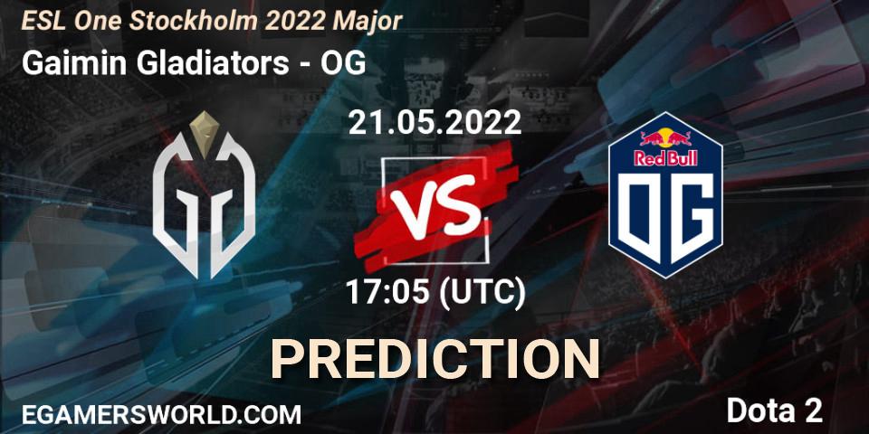Pronósticos Gaimin Gladiators - OG. 21.05.2022 at 17:44. ESL One Stockholm 2022 Major - Dota 2