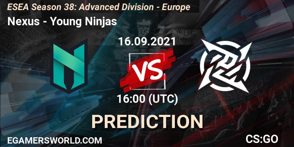 Pronósticos Nexus - Young Ninjas. 16.09.2021 at 16:00. ESEA Season 38: Advanced Division - Europe - Counter-Strike (CS2)