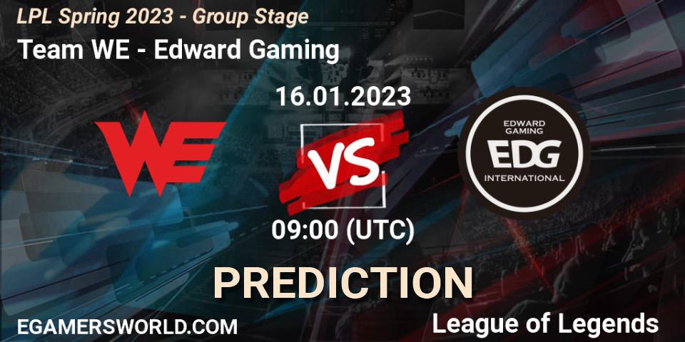 Pronósticos Team WE - Edward Gaming. 16.01.23. LPL Spring 2023 - Group Stage - LoL