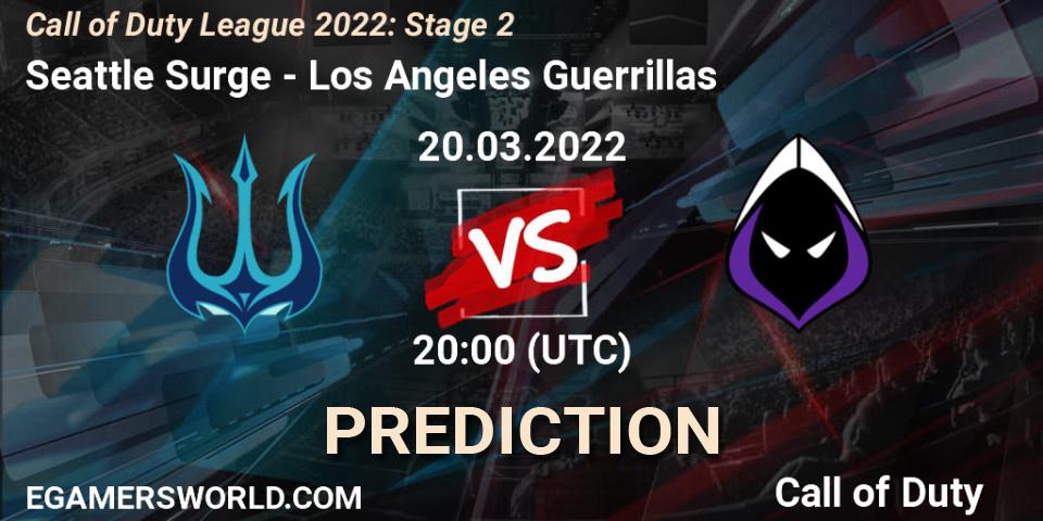 Pronósticos Seattle Surge - Los Angeles Guerrillas. 20.03.22. Call of Duty League 2022: Stage 2 - Call of Duty