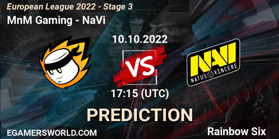 Pronósticos MnM Gaming - NaVi. 10.10.22. European League 2022 - Stage 3 - Rainbow Six