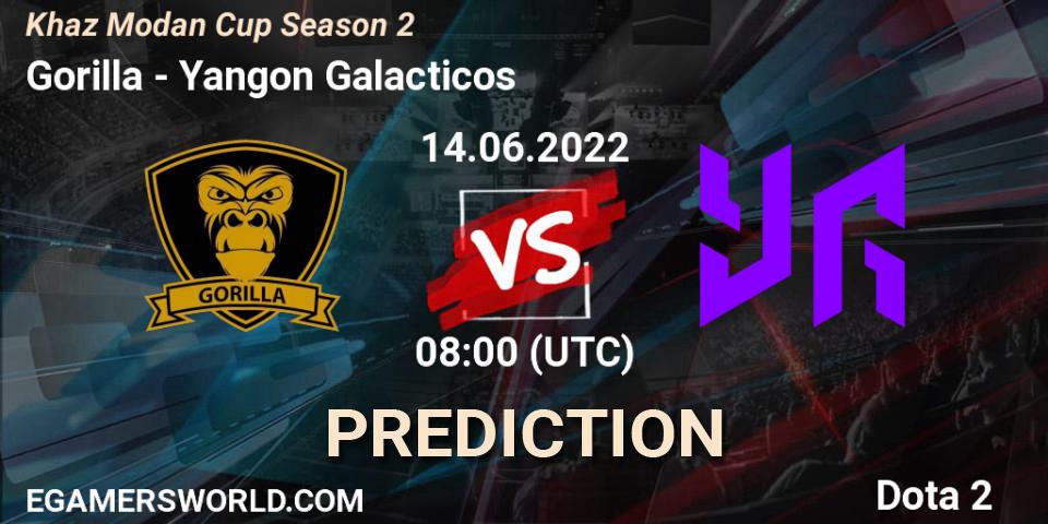 Pronósticos Gorilla - Yangon Galacticos. 14.06.2022 at 08:43. Khaz Modan Cup Season 2 - Dota 2