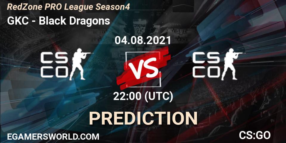 Pronósticos GKC - Black Dragons. 06.08.2021 at 20:00. RedZone PRO League Season 4 - Counter-Strike (CS2)