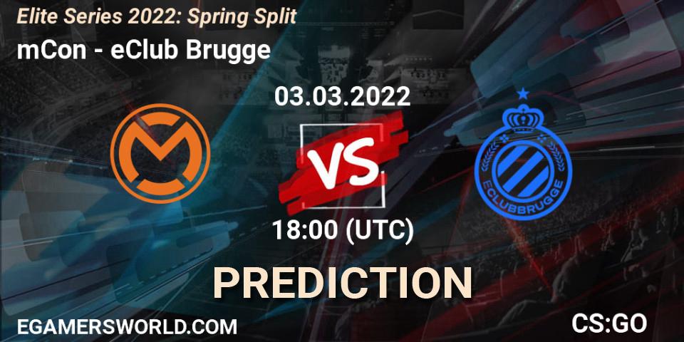 Pronósticos mCon - eClub Brugge. 03.03.22. Elite Series 2022: Spring Split - CS2 (CS:GO)