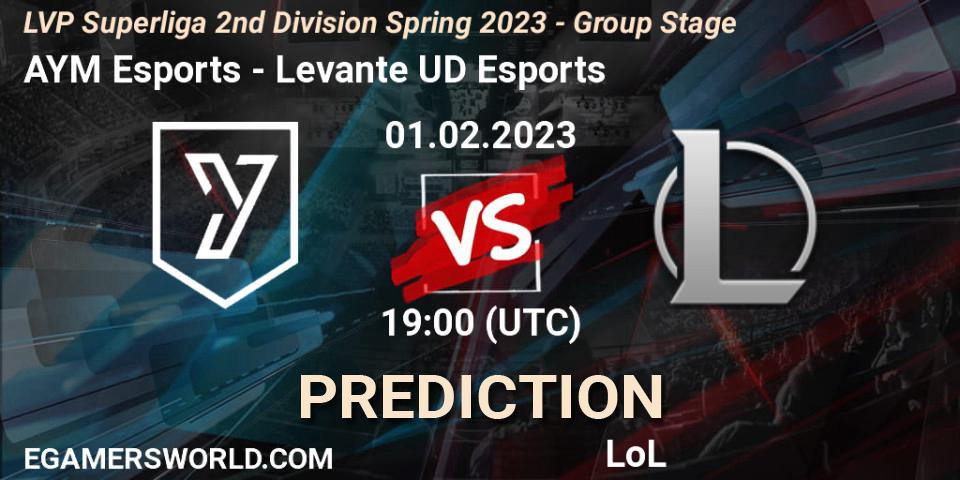 Pronósticos AYM Esports - Levante UD Esports. 01.02.23. LVP Superliga 2nd Division Spring 2023 - Group Stage - LoL