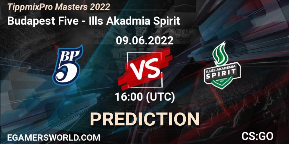 Pronósticos Budapest Five - Illés Akadémia Spirit. 09.06.2022 at 16:00. TippmixPro Masters 2022 - Counter-Strike (CS2)