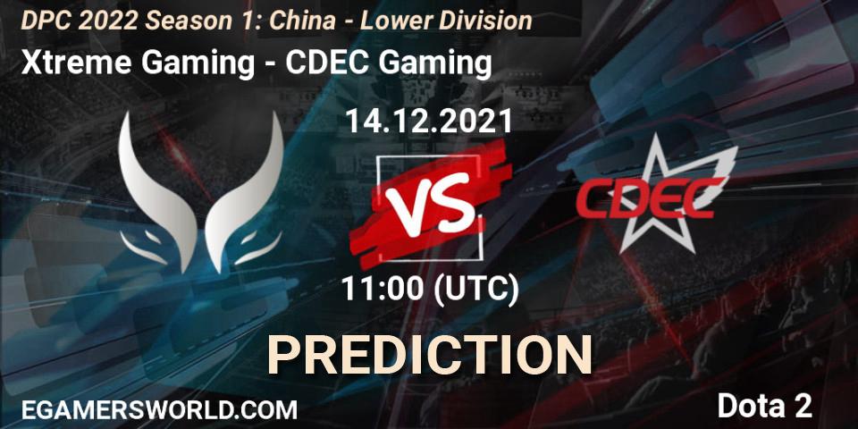 Pronósticos Xtreme Gaming - CDEC Gaming. 14.12.21. DPC 2022 Season 1: China - Lower Division - Dota 2